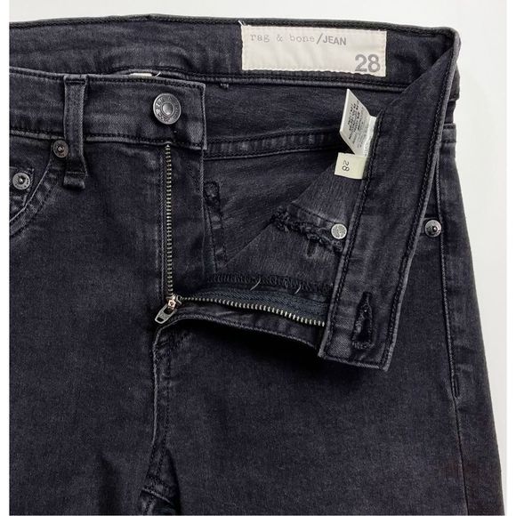 Rag & Bone Mid-Rise Legging Jean Stretch Night Wash Charcoal Grey Black 28 - Picture 7 of 10